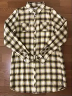 earth music&ecology ネルシャツ ロングチェックシャツ