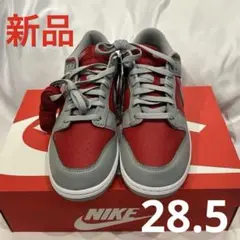 【極/新品】NIKE Dunk Lowスニーカー メンズ 赤 グレー 完全品