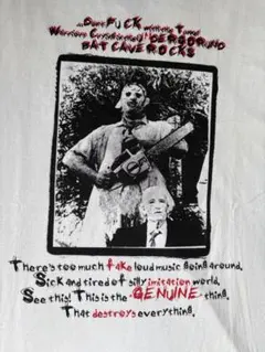 90s BAT CAVE ROCKS Tシャツ レザーフェイス 悪魔のいけにえのサムネイル