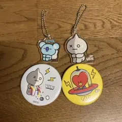 BT21 アクリルキーホルダー＆缶バッジセット　⭐︎４点⭐︎