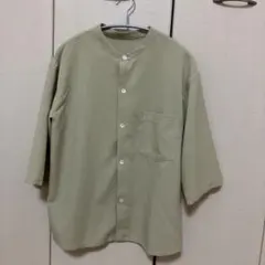 サチエダ山シャツ　ベージュ　七分袖