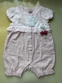 ピンク色ロンパース 15サイズ フリル付き