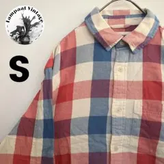 US古着 URBAN PIPELINE フランネルシャツ S ホワイト ブルーのサムネイル
