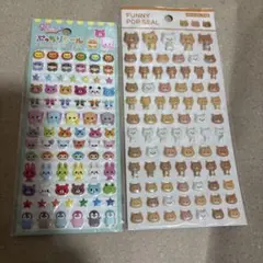 動物キャラクターシール2セット　ぷくぷく