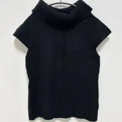 OZOC ブラック 黒 ニット ノースリーブ ケーブル編み