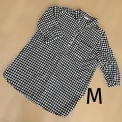 CINEMA CLUB 七分袖スキッパー　チュニックブラウス　Mサイズ