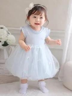 TOCCA BAMBINI 80 ワンピース水色フォーマル ベビー ドレス発表会