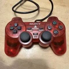 SONY PlayStation 2 コントローラー 透明赤