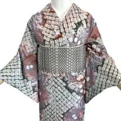美おり】YK52002 浴衣 有松絞り 浴衣 花柄 みどり色 トールサイズ