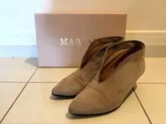 【週末特価】MARIAN ブーティ ショートブーツ Vカット グレーベージュ23
