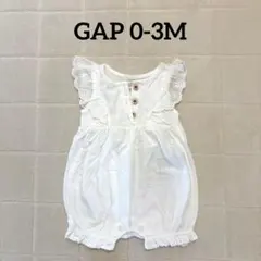 GAP ベビー ロンパース 0-3M 白 フリル レース 女の子 夏服 可愛い