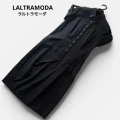 LALTRAMODA ラルトラモーダ　ブラック シャツワンピース 半袖　Mのサムネイル