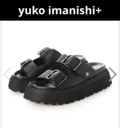 【yuko imanishi+】 本革サンダルブラックのサムネイル