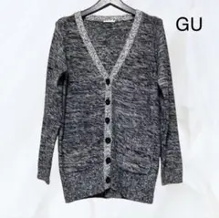 【GU】レディース春物長袖ニットカーディガン　グレー　羽織