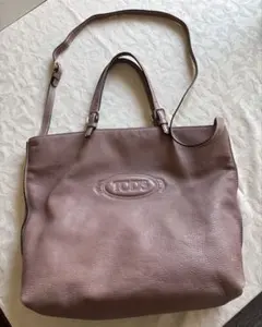TOD'S　トッズ　トートバッグ　２WAY　 パープル　レザー　ロゴ型押し