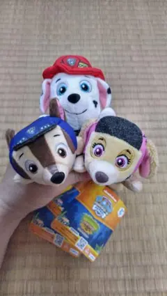 パウ・パトロール ダイノレスキューマスコット チェイス・マーシャル・スカイ 3種