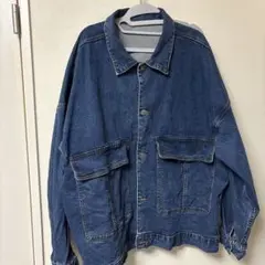GUデニムブルー オーバーサイズジャケット