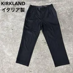 KIRKLAND イタリア製　ウール100% 2タック スラックス 黒 W36のサムネイル