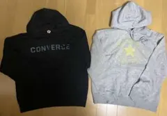 CONVERSE/コンバース　スウェットパーカー２枚Lサイズ ブラック＆グレー