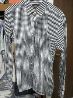 BEAMS PLUS 白黒ギンガムチェックシャツ