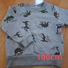 恐竜柄グレー トレーナー　100cm