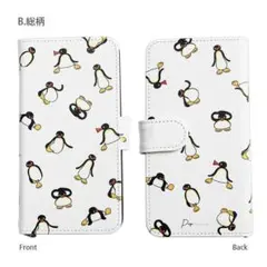 未使用　新品　未開封　PINGU　ペンギン総柄　 スマホケース　 手帳型　白のサムネイル