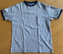 BEAMS ボーダー ポケットTシャツ ネイビー サイズL