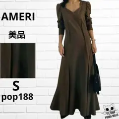美品 AMERI PENTAGON NECK ロングワンピース pop188