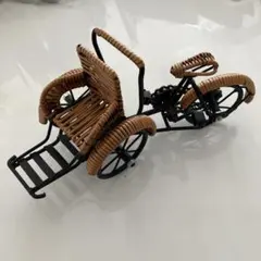 ウィッカー三輪車風インテリアオブジェ
