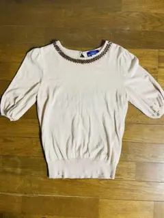 BURBERRY BLUE LABEL 半袖ニット 38 ベージュ