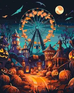 ハロウィン限定 大人の塗り絵 名画 油絵 塗り絵 数字絵 アクリル絵具 数字油絵