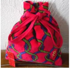 デッドストック Roberta di Camerinoベルベットポーチ／レッド