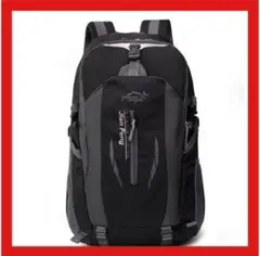 男女兼用　バックパック 登山リュック リュックサック 軽量 撥水 グレーブラック