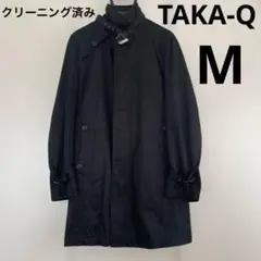 タカキュー　ブラック ステンカラーコート　ビジネスコート　ライナー付き