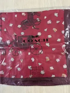 美品COACH X パックマン スキニー スカーフ シルク リバーシブル ピンク 美品COACH X パックマン スキニー スカーフ シルク リバーシブル