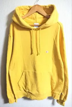 championチャンピオン古着レトロ長袖ゆるだぼスウェットパーカー黄色used