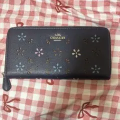COACH ネイビー 花柄 長財布