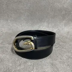 グッチ オールド ベルト ゴールド金具 バックル レザー ネイビー