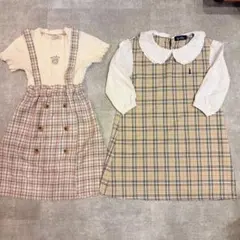 女の子 ワンピース 2点セット Ank Ank 140 EASTBOY チェック
