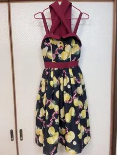 axes femme kawaii ストライプレモン柄ジャンパースカート