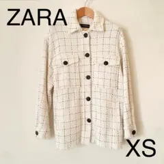 【美品】【ZARA】ジャケット スプリングコート 春秋 綿 ホワイト XS