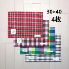 ランチマット　女の子②　30×40　ランチョンマット　チェック
