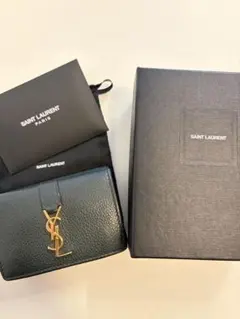 SAINT LAURENT 三つ折り財布 レザー ダークグリーンのサムネイル