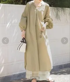 21ss URBAN RESEARCH コットンボイル袖ボリュームワンピース