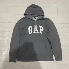 GAP ビッグロゴ フルジップパーカー グレー Lサイズ 裏起毛