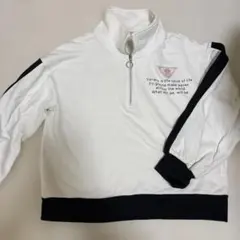 ホワイト ハーフジップ トレーナー