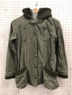 バイカー Von Dutch パーカーレイヤード風 リブ切替 ロングジャケットのサムネイル