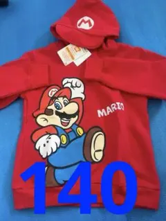 新品スーパーマリオ パーカー マリオなりきりパーカー　長袖　裏起毛　140サイズ