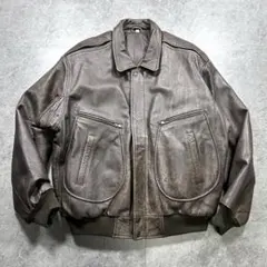 90s【Vintage】A2/leather flight jacket/Y2K