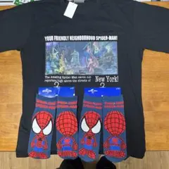 USJ スパイダーマン ラスト Tシャツ 靴下 ソックス セット ラストイベント